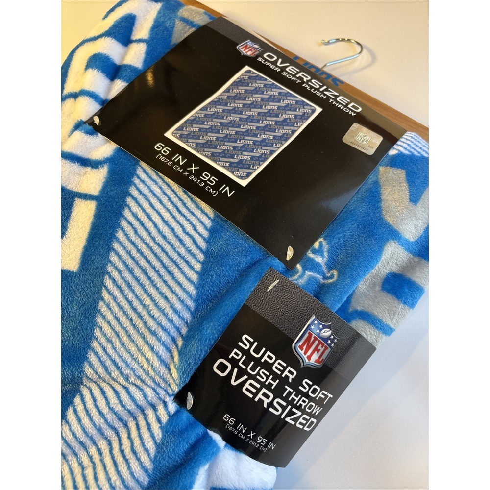 Detroit Lions NFL Team  Licensed Oversized Plush Throw 66*95‎ Inches Fleece - Picture 3 of 5
